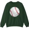 5.8 Glitter Sparkle Baseball Softball Sweatshirt, Bling Game Day Fan Crewneck, Women's Diamond Dust Sports Pullover Gift