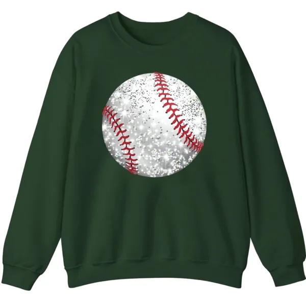 5.8 Glitter Sparkle Baseball Softball Sweatshirt, Bling Game Day Fan Crewneck, Women's Diamond Dust Sports Pullover Gift
