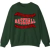 5.8 Baseball Red Stitches Typography Sweatshirt, Bold Game Day Fan Crewneck, Minimalist Sports Pullover