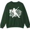 5.8 Baseball Player American Flag Crewneck Sweatshirt