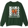5.8 Basketball Mama Leopard Print Bow Crewneck Sweatshirt