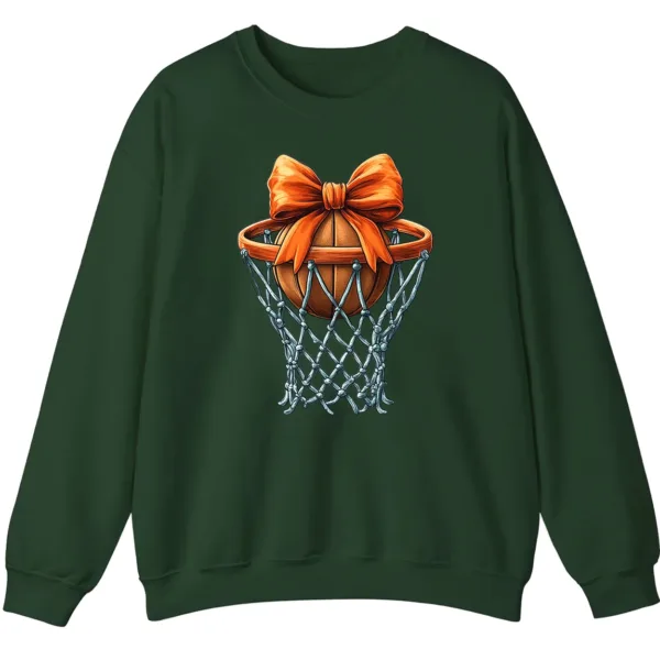 5.8 Game Day Basketball Lover Bow Crewneck Sweatshirt