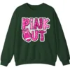 Pink Out Football Game Day Sweatshirt, Breast Cancer Awareness Cheerleading Pink Football Crewneck