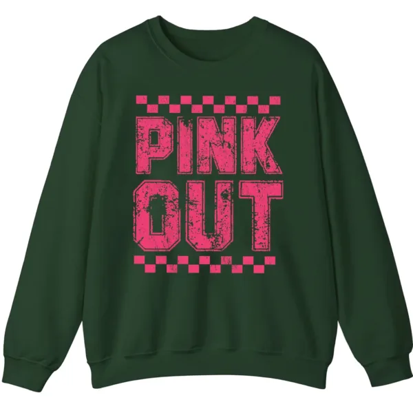 Pink Out Football Game Day Sweatshirt, Breast Cancer Awareness Cheerleading Pink Football Crewneck