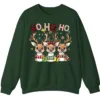 Reindeer Plaid Scarf Christmas Sweatshirt, Funny Ho Ho Holiday Shirt