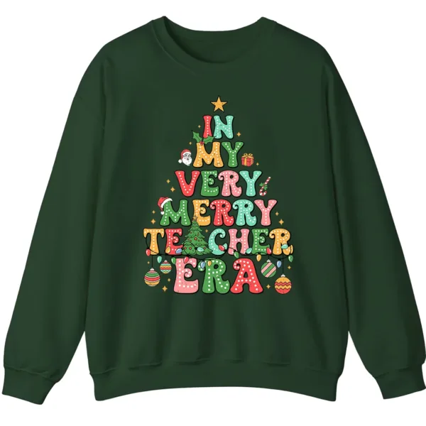 5.8 In My Merry Teacher Era Christmas Sweatshirt