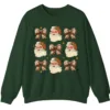 Leopard Print Bows & Santa Christmas Sweatshirt