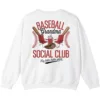 Baseball Grandma Social Club Sweatshirt, Funny Game Day Crewneck, Sports Grandparent Gift, Hey Batter Batter Swing Pullover