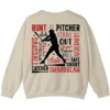 6.1 Baseball Terms Word Cloud Sweatshirt, Player Game Day Pullover, Grand Slam Pitcher Catcher Fan Crewneck