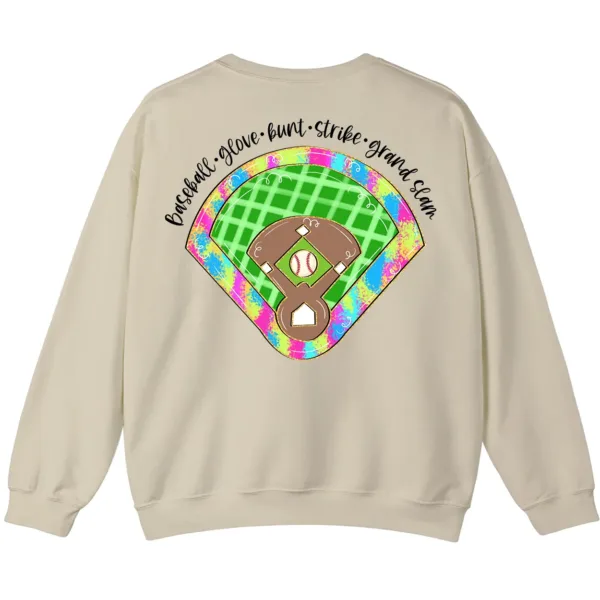 6.1 Baseball Field Sweatshirt, Retro Game Day Diamond Pullover, Groovy Sports Mom Gift