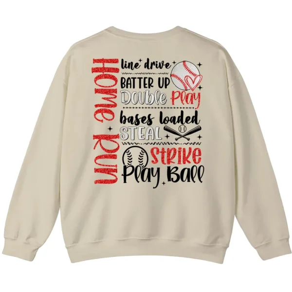 Baseball Home Run Sayings Sweatshirt, Softball Game Day Player Shirt, Bases Loaded Strike Crewneck