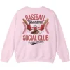 Baseball Grandma Social Club Sweatshirt, Funny Game Day Crewneck, Sports Grandparent Gift, Hey Batter Batter Swing Pullover