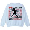 6.3 Baseball Terms Word Cloud Sweatshirt, Player Game Day Pullover, Grand Slam Pitcher Catcher Fan Crewneck