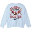 Baseball Grandma Social Club Sweatshirt, Funny Game Day Crewneck, Sports Grandparent Gift, Hey Batter Batter Swing Pullover