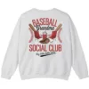 Baseball Grandma Social Club Sweatshirt, Funny Game Day Crewneck, Sports Grandparent Gift, Hey Batter Batter Swing Pullover