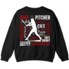 6.5 Baseball Terms Word Cloud Sweatshirt, Player Game Day Pullover, Grand Slam Pitcher Catcher Fan Crewneck