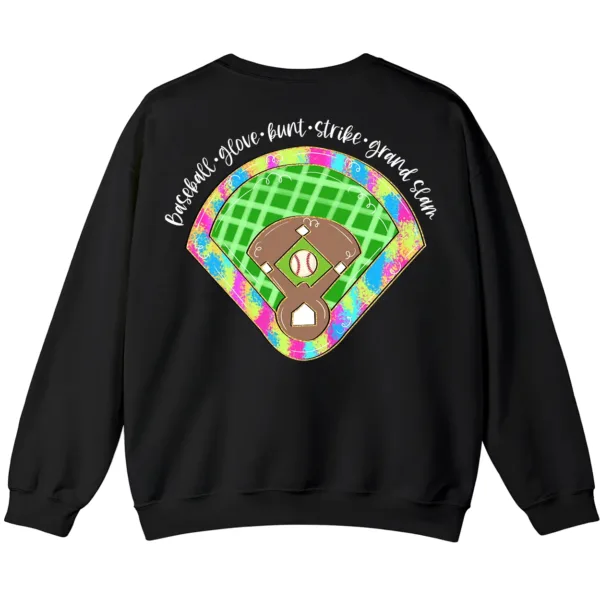 6.5 Baseball Field Sweatshirt, Retro Game Day Diamond Pullover, Groovy Sports Mom Gift