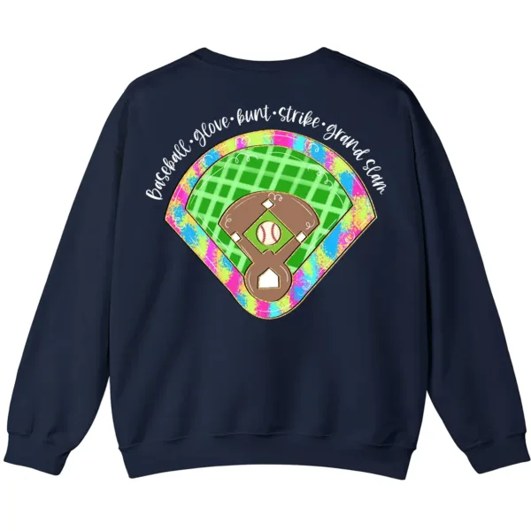 6.6 Baseball Field Sweatshirt, Retro Game Day Diamond Pullover, Groovy Sports Mom Gift