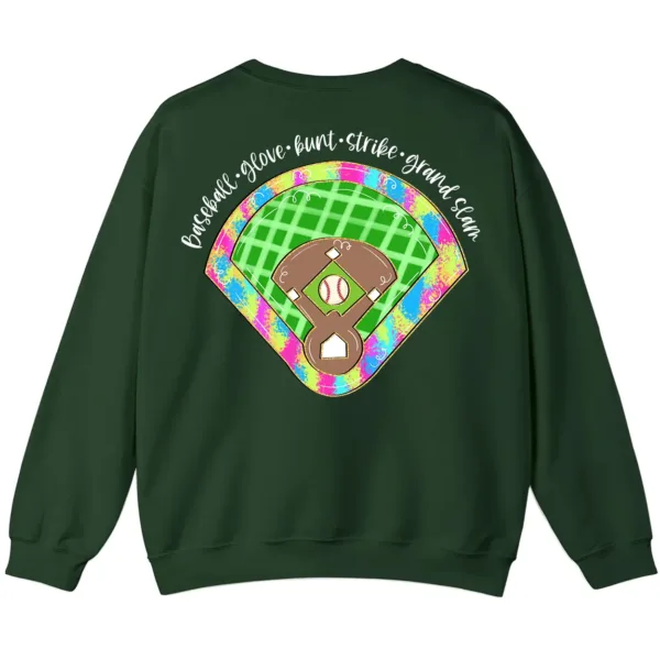 6.7 Baseball Field Sweatshirt, Retro Game Day Diamond Pullover, Groovy Sports Mom Gift