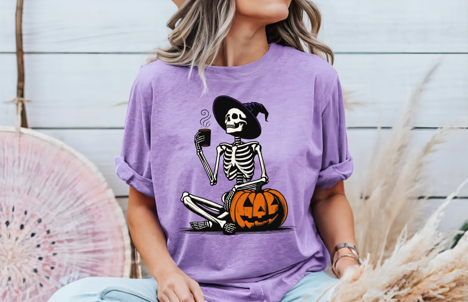 Skeleton Pumpkin Coffee Halloween T-Shirt Skeleton Pumpkin Coffee Halloween T-Shirt