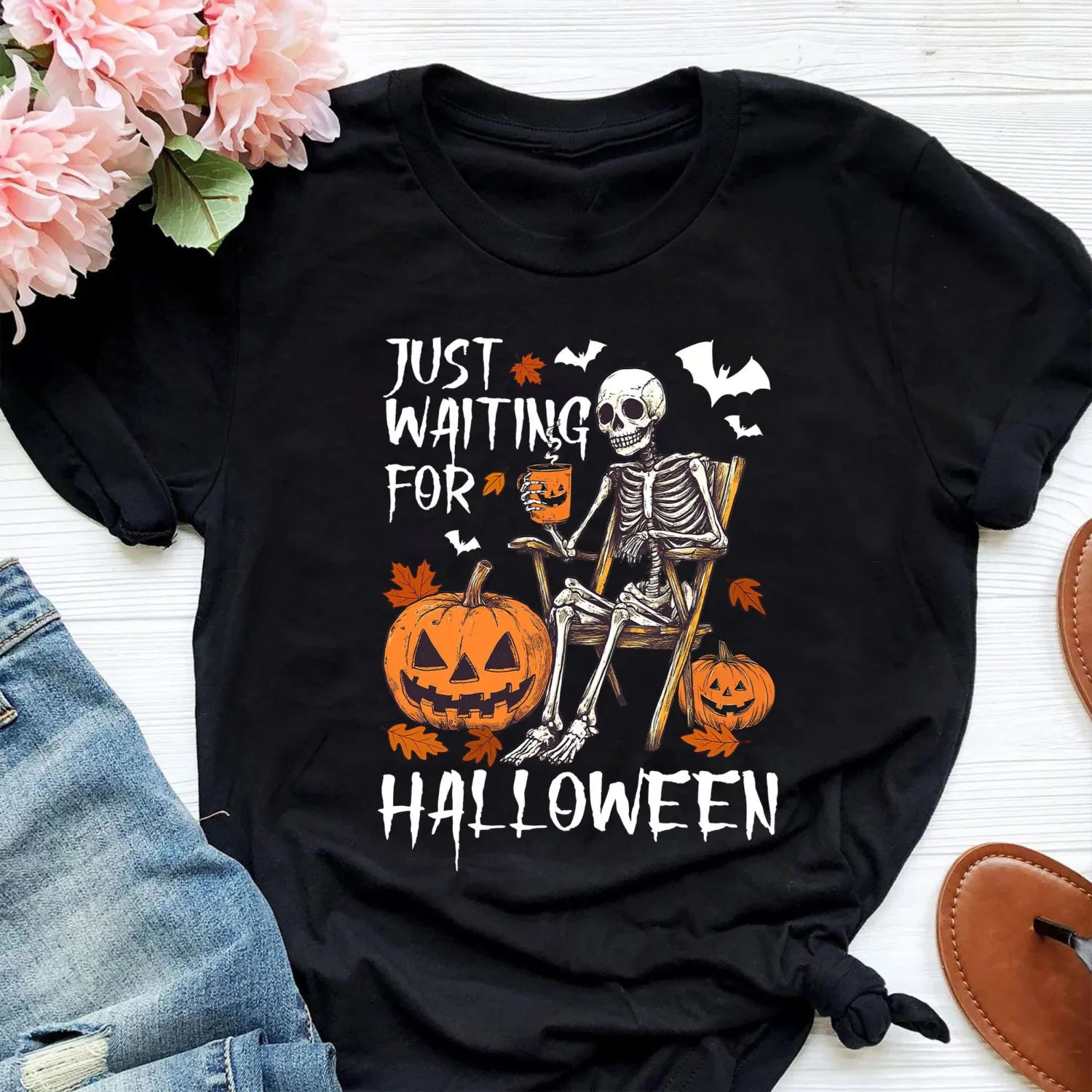 Skeleton Halloween Sweatshirt: Funny Pumpkin Crewneck Skeleton Halloween Sweatshirt: Funny Pumpkin Crewneck