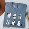Cute Black Cat & Ghost Halloween T-Shirt