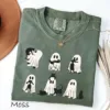 Cute Black Cat & Ghost Halloween T-Shirt