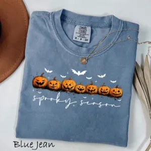 Spooky Season Ghost Pumpkin Halloween T-Shirt