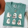 Halloween Bookshelf Ghost Reader T-shirt