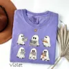 Halloween Bookshelf Ghost Reader T-shirt
