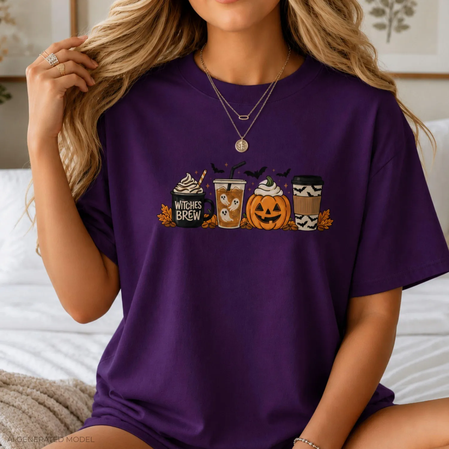 Halloween Pumpkin Latte Lineup T-Shirt Halloween Pumpkin Latte Lineup T-Shirt
