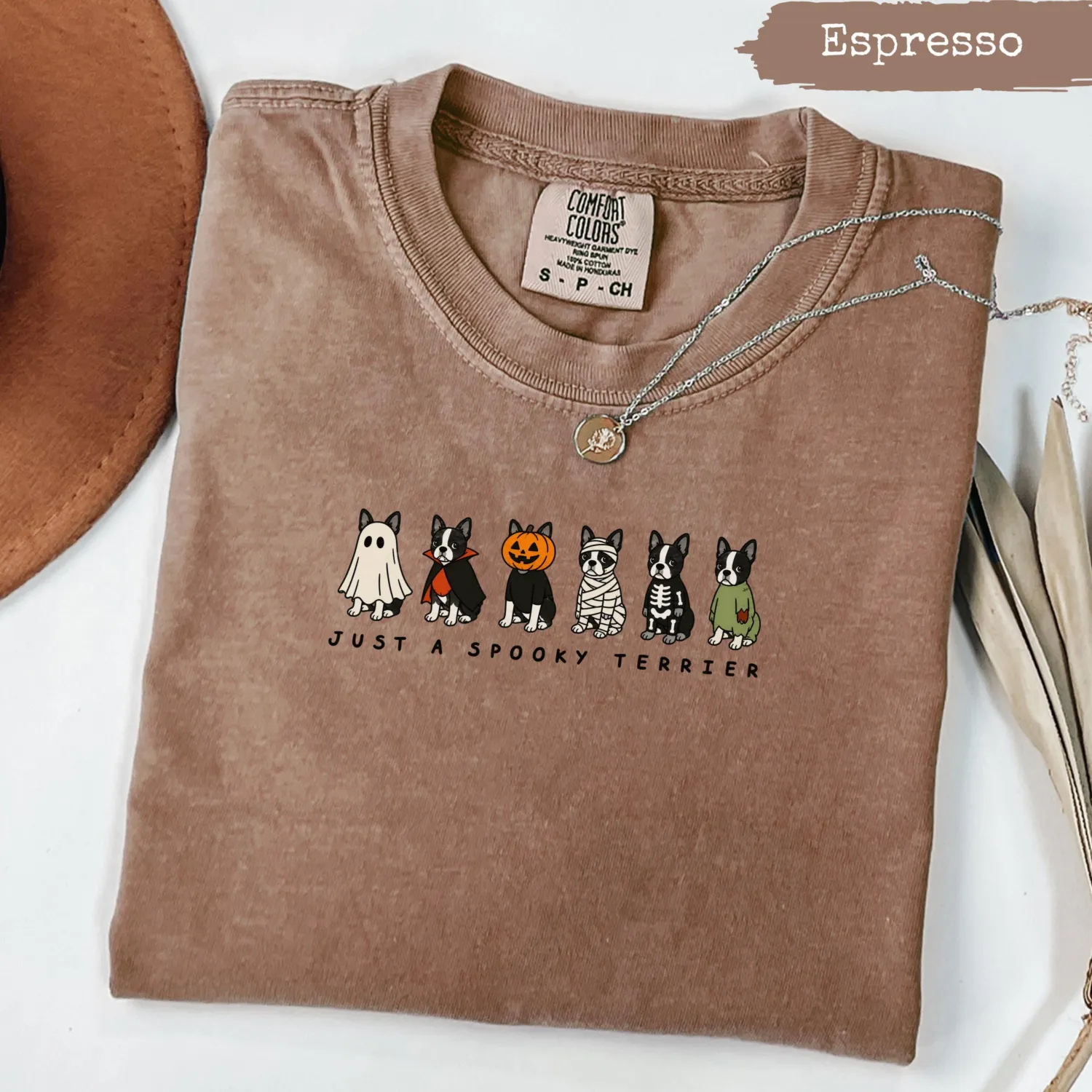 Spooky Boston Terrier Halloween T-Shirt
