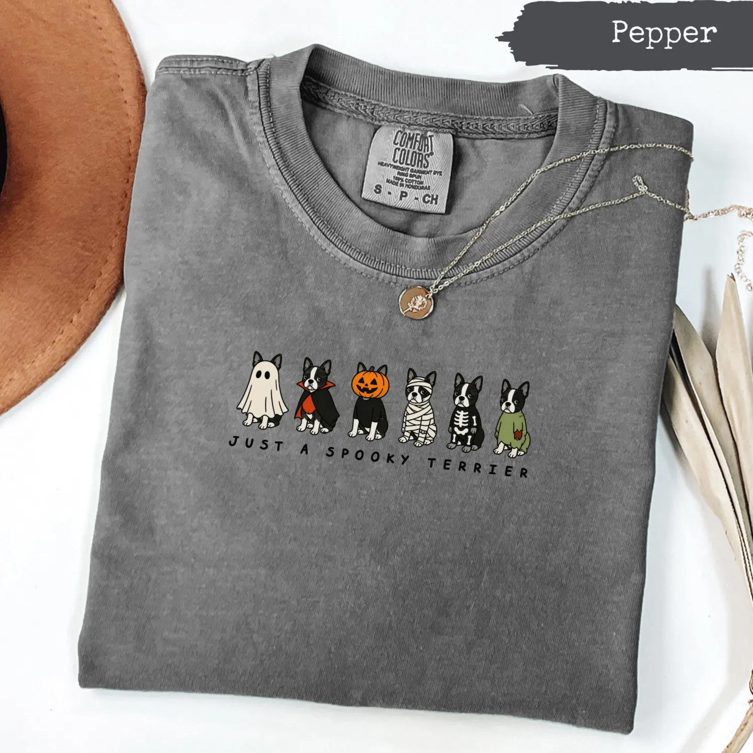 Spooky Boston Terrier Halloween T-Shirt Spooky Boston Terrier Halloween T-Shirt