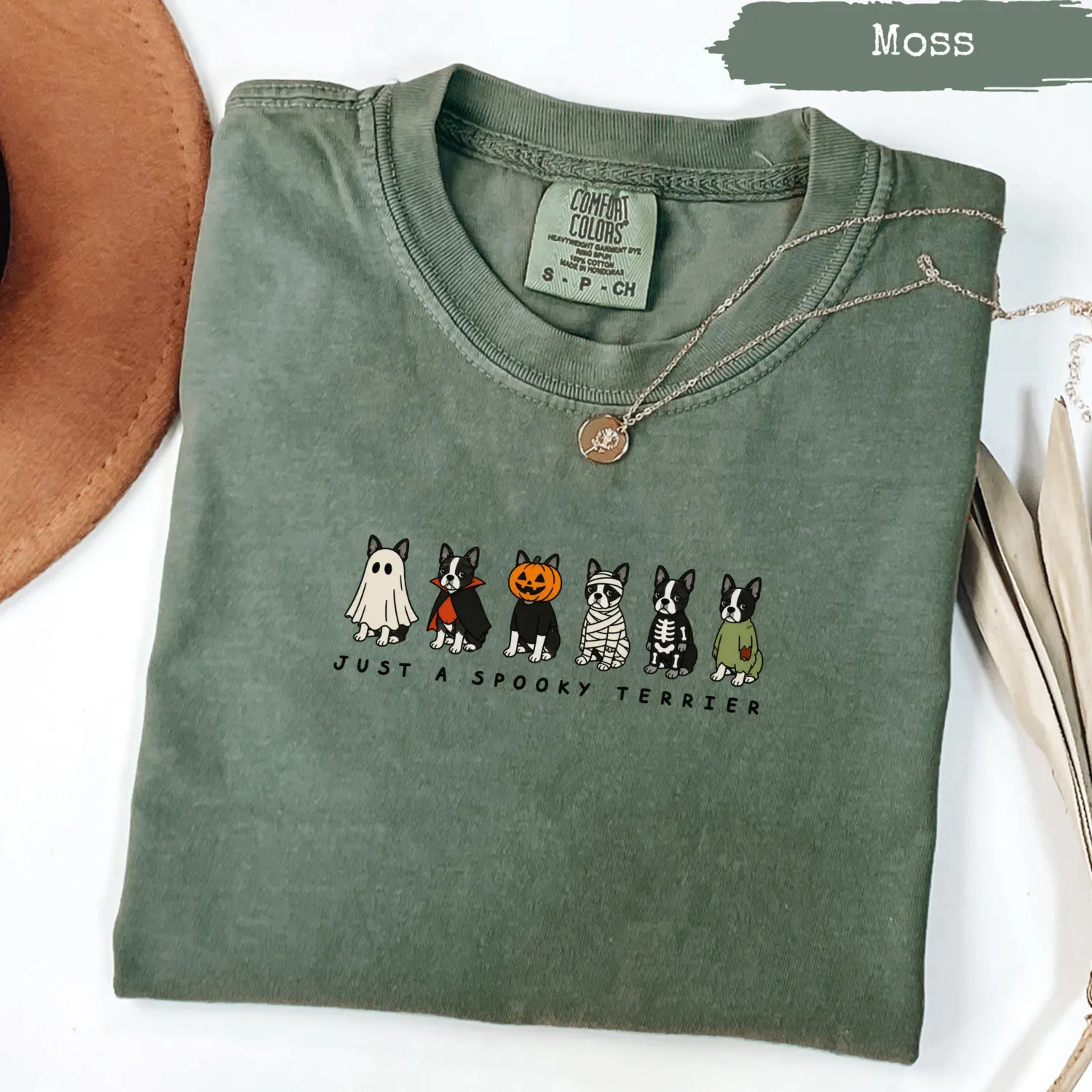 Spooky Boston Terrier Halloween T-Shirt Spooky Boston Terrier Halloween T-Shirt