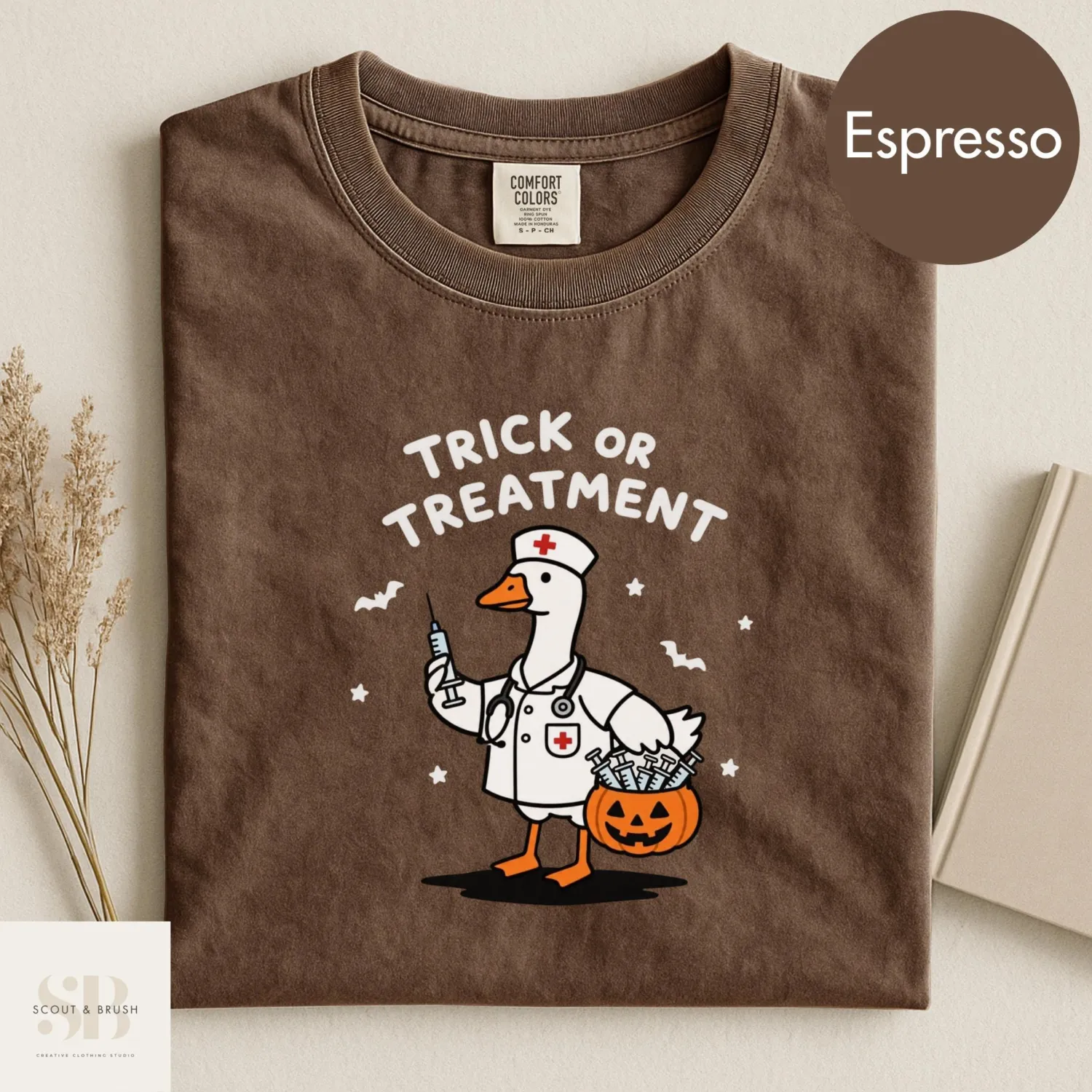 Trick Or Treatment Funny Goose Nurse Halloween T-Shirt