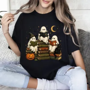 Ghost Reading Halloween T-Shirt