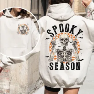 Retro Halloween Skeleton Spooky Season Hoodie Retro Halloween Skeleton Spooky Season Hoodie