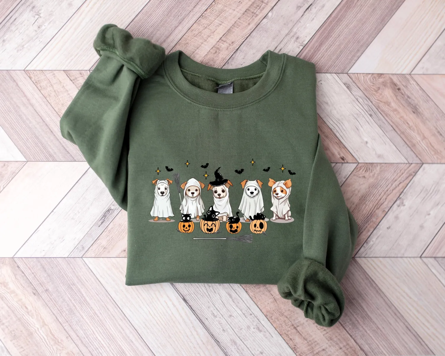 Retro Ghost Dog Halloween Sweatshirt Retro Ghost Dog Halloween Sweatshirt