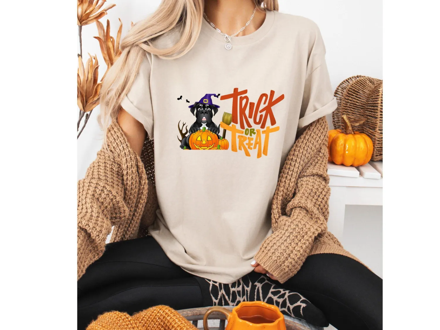Funny Trick or Treat Mastiff Halloween T-Shirt Funny Trick or Treat Mastiff Halloween T-Shirt