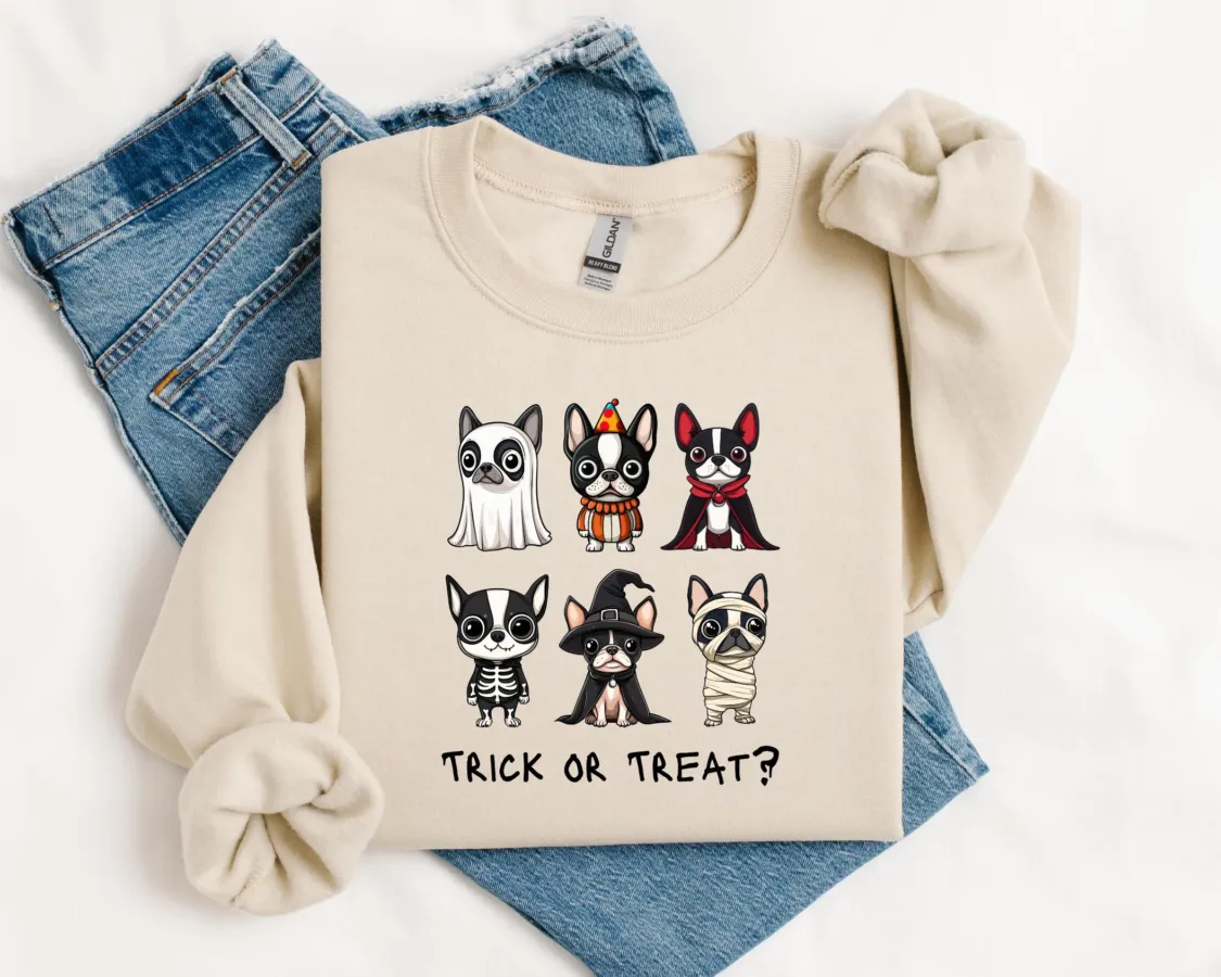 Home 14 Funny Happy Halloween Dog Sweatshirt - Trick or Treat