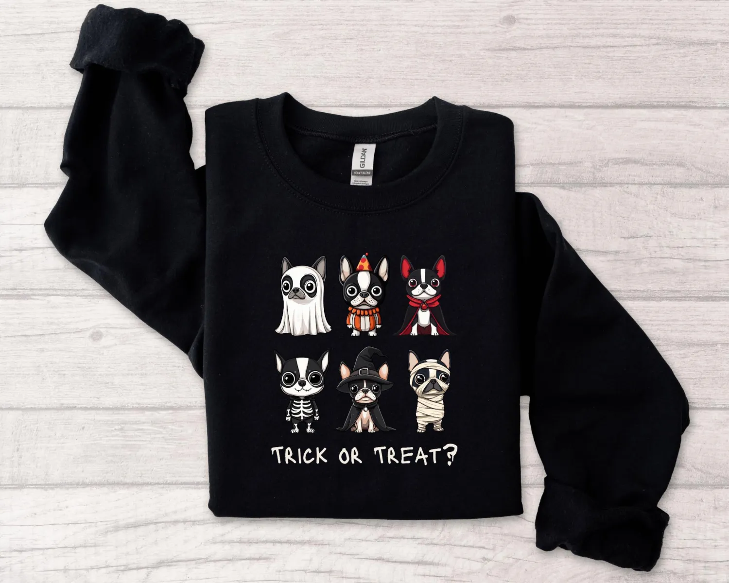 Funny Happy Halloween Dog Sweatshirt - Trick or Treat Funny Happy Halloween Dog Sweatshirt - Trick or Treat