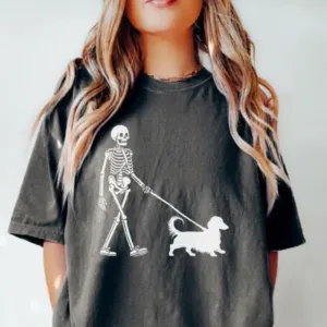 Funny Skeleton Dachshund Halloween T-Shirt Funny Skeleton Dachshund Halloween T-Shirt