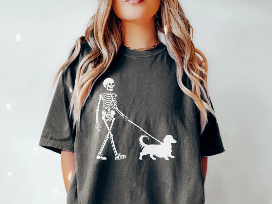 Funny Skeleton Dachshund Halloween T-Shirt Funny Skeleton Dachshund Halloween T-Shirt