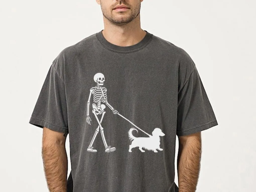 Funny Skeleton Dachshund Halloween T-Shirt Funny Skeleton Dachshund Halloween T-Shirt