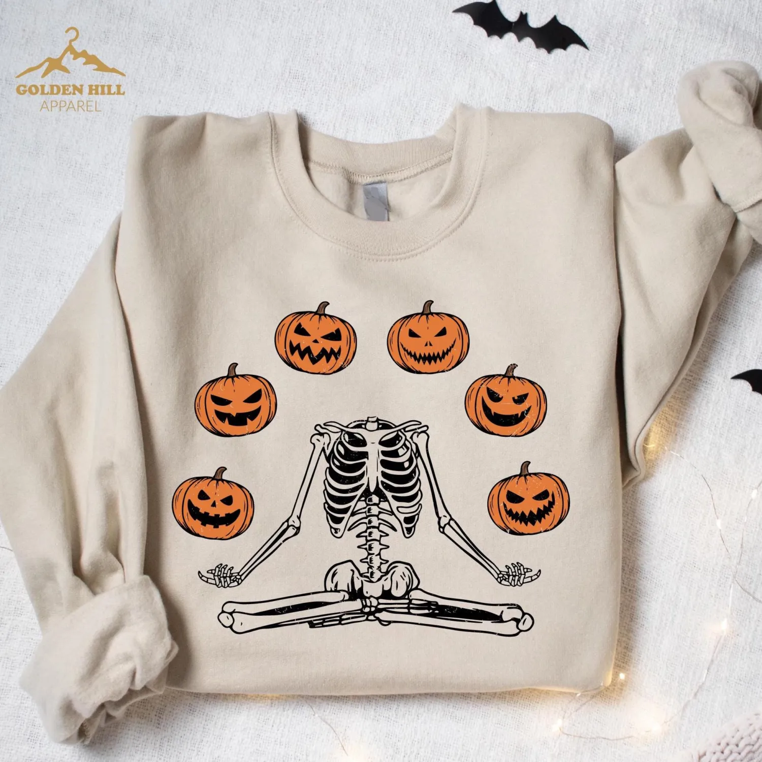 Funny Skeleton Pumpkin Halloween Sweatshirt Funny Skeleton Pumpkin Halloween Sweatshirt