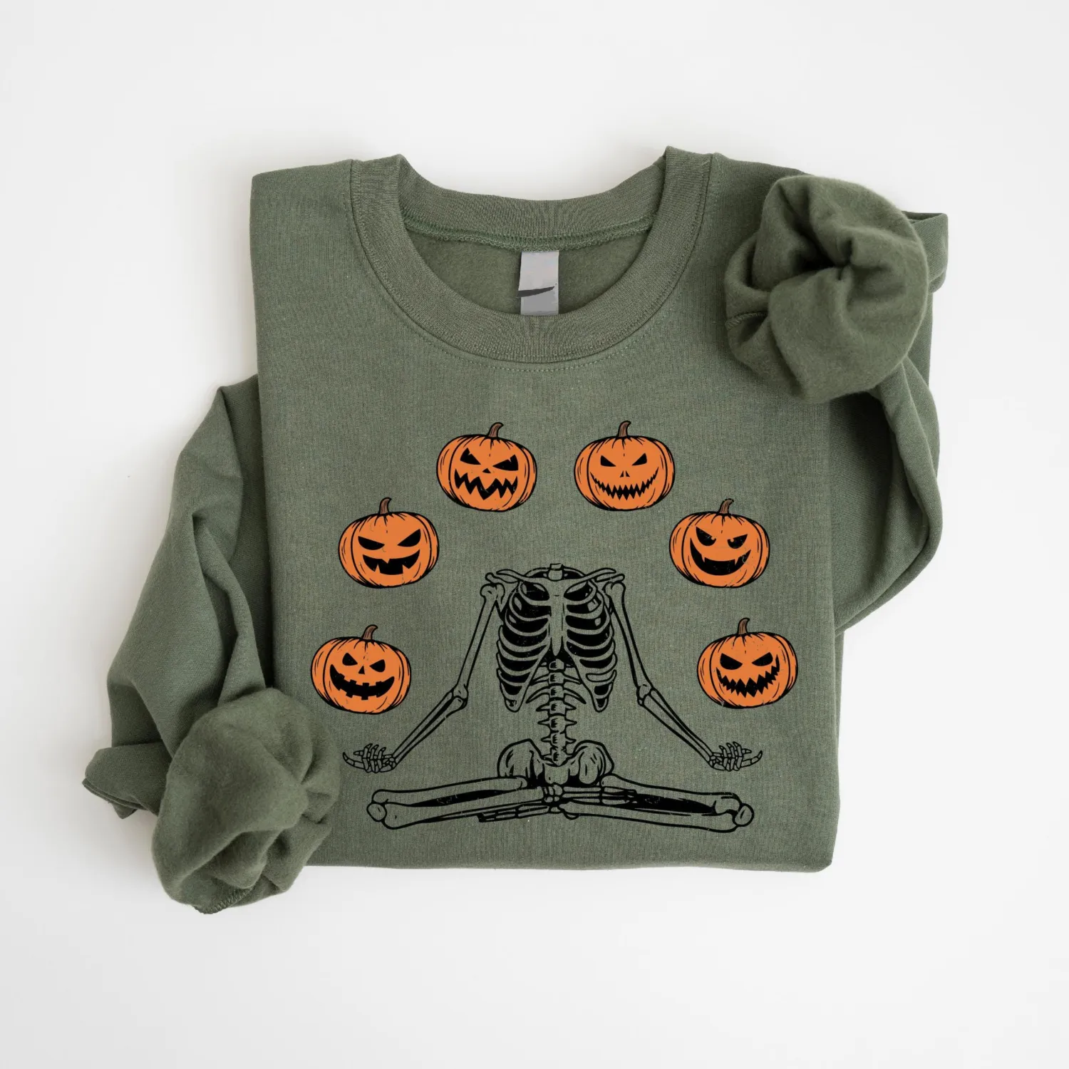 Funny Skeleton Pumpkin Halloween Sweatshirt Funny Skeleton Pumpkin Halloween Sweatshirt