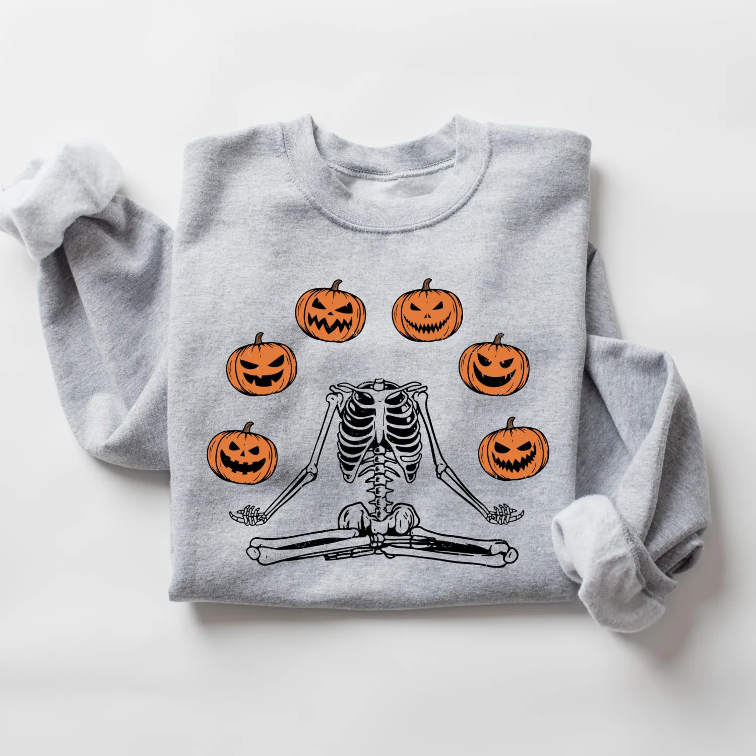 Funny Skeleton Pumpkin Halloween Sweatshirt Funny Skeleton Pumpkin Halloween Sweatshirt