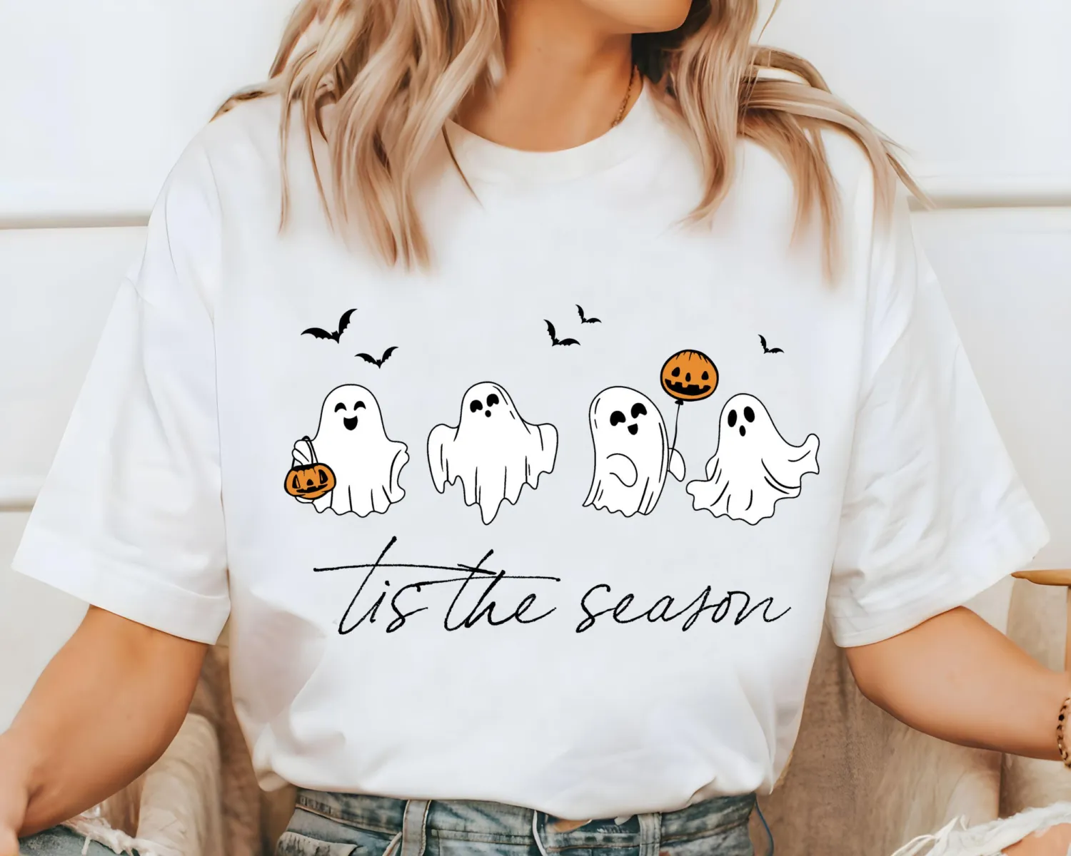 Tis The Season Retro Ghost Halloween T-Shirt