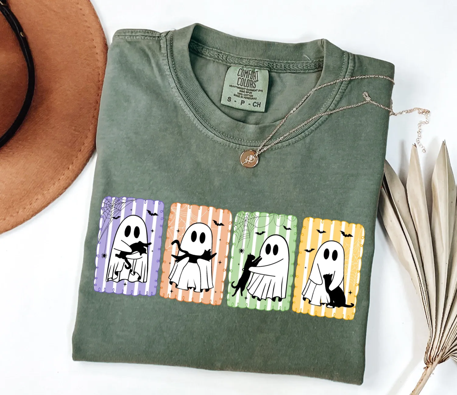 Cute Ghost Cat Halloween T-Shirt Cute Ghost Cat Halloween T-Shirt