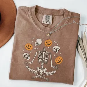 Dancing Skeleton Pumpkin Halloween T-Shirt Dancing Skeleton Pumpkin Halloween T-Shirt